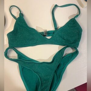 Sparkly green triangl bikini